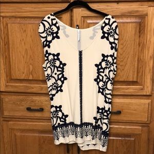 free people navy and white patterned dress